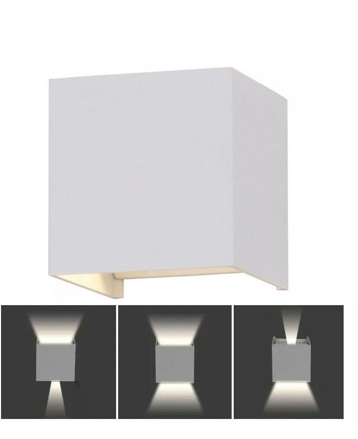 نيو ستيب مصباح LED خارجي بقوة 12 واط، قابل للتعديل لأعلى ولأسفل، مقاوم للماء بمعيار IP65، إضاءة بيضاء دافئة، شكل مربع، زاوية شعاع قابلة للتعديل، مثالي لتزيين المنزل - Image 2